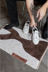 Tappeto in cotone lavabile bianco e marrone 50x80 cm Figura - Mette Ditmer Denmark