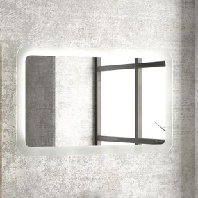 Composizione bagno 100cm a terra: mobile, specchio led e colonna TOD-100B - KAMALU