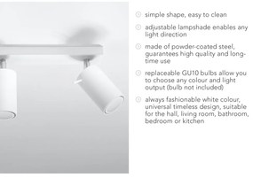 Plafoniera bianca Etna - Sollux