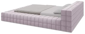 Letto matrimoniale imbottito in lavanda con griglia 160x200 cm Akela - Makamii