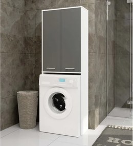 Mobile Coprilavatrice Lavanderia 2 Ante A Colonna 64x30x180 Diana Bianco/Grafite