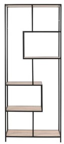 Libreria in rovere nero/naturale 77x185 cm Seaford - Actona