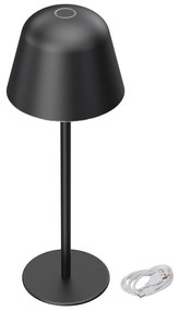 Lampada da Tavolo Ricaricabile 2.2W IP54 CCT Dimmerabile - Nera