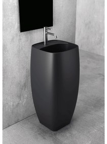 Lavabo Freestanding 47,5 Cm Con Scarico a Pavimento Alice Ceramica "Nur" Nero Opaco