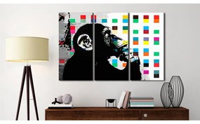 Quadro The Thinker Monkey by Banksy  Colore colorful, Dimensioni e Misure 120x80