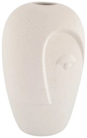 Vaso color crema in ceramica (altezza totale 19,5 cm) Face – House Nordic