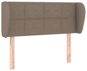 Testiera ad orecchio tortora 93x23x78/88 cm in tessuto