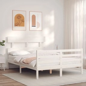 Giroletto con Testiera Bianco Small Double Legno Massello