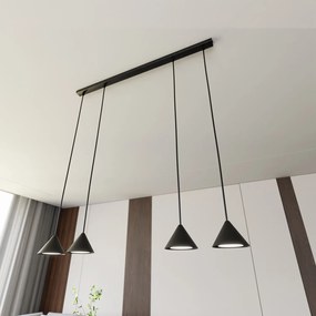 Sospensione Minimal Skadi 4 Luci In Acciaio Nero