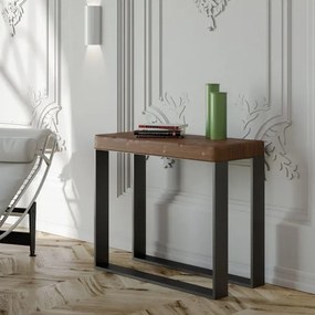 Tavolo consolle allungabile ELETTRA ART legno massello abete telaio antracite
