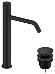 Rubinetto per lavabo a canna alta Loop K nero spazzolato in ottone SANYCCES