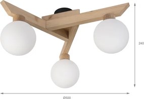 Plafoniera ANTONIO 3xG9/5W/230V rovere/bianco