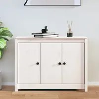 Credenza Bianca 100x35x74 cm in Legno Massello di Pino cod mxl 19407