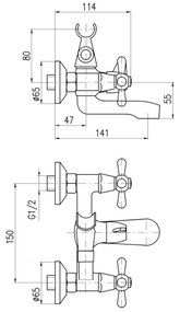 RAV Slezák MK154.5 - Miscelatore per vasca MORAVA, cromato lucido