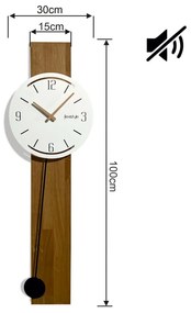 Orologio in legno con pendolo NATURALE - bianco