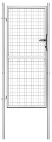 Cancello Per Giardino İn Acciaio Zincato 105x225cm Argento /