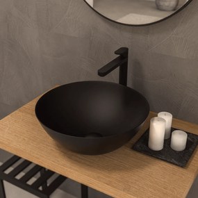 Lavabo D'Appoggio 41,6 Cm Ercos "Musa" Nero Opaco