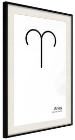 Poster  Zodiac: Aries II  Cornice Quadri Cornice nera con pass-partout, Larghezza x Altezza Home decor 20x30