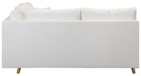 Divano angolare bianco in tessuto bouclé (angolo sinistro) Ariella - Ropez