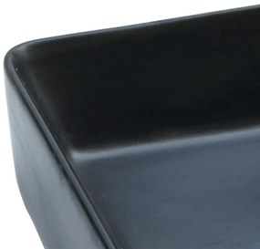 Lavabo da Appoggio Nero Rettangolare 46x35,5x13 cm Ceramica