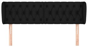 Testiera ad orecchio nera 147x23x78/88 cm in tessuto