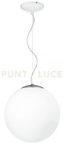 Lampadario a sospensione sfera city bianca 1 luce attacco e27 45x45...