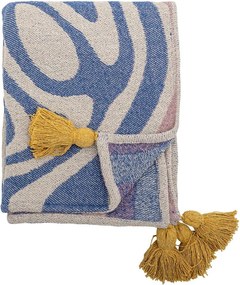 Coperta blu in misto cotone 130x160 cm Arlie – Bloomingville