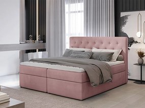 Letto matrimoniale boxspring Consuelo - 160 x 200 cm , Tessuto rosa