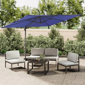 Ombrellone A Sbalzo Led Azzurro 400x300 Cm /