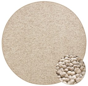 Tappeto rotondo marrone chiaro ø 133 cm Wolly - BT Carpet