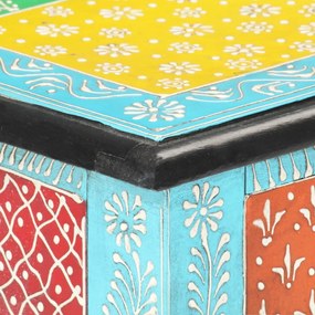 Tavolo consolle dipinto a mano 80x35x75 cm in legno di mango