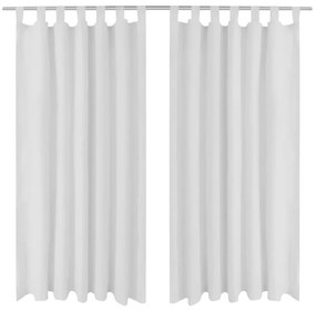 Tende İn Micro-raso Bianche 2 Pz Con Occhielli 140 X 175 Cm /