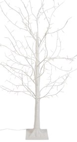 Albero di Natale luminoso da terra bianco 120 cm con LED e timer IP44 - Ki