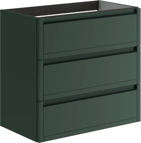 Mobile da bagno sospeso sotto lavabo L 79.5 x H 78 x P 45.5 cm verde opaco, 3 cassetti Tratto