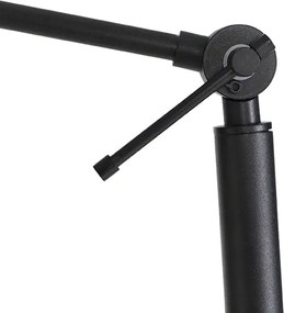 Lampada da terra nera regolabile con paralume rosso e interno dorato 50cm - Editor