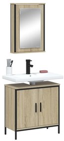 Set Mobili Da Bagno 2 Pz Rovere Sonoma İn Legno Multistrato /