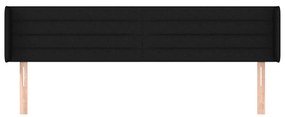 Testiera ad orecchio nera 203x16x78/88 cm in tessuto