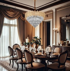 Lampada Cristal G053-CP 80CM Gold