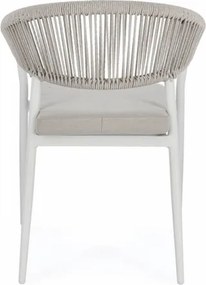 Sedia Da Esterno Impilabile Con Braccioli In Alluminio E Corda Millor Bianco JA61 Bizzotto