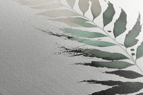 Quadro su tela – Foglia di felce con un tocco di minimalismo