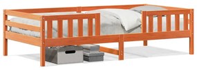 Letto Senza Materasso Marrone Cera 90x190 Cm İn Legno Di Pino /