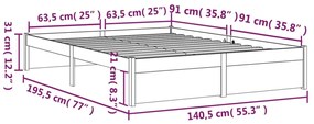 Giroletto Bianco in Legno Massello 135x190 cm Double