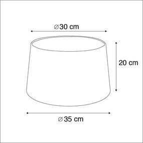 Paralume in cotone nero 35/30/20 con interno dorato