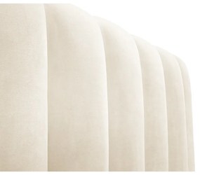 Letto matrimoniale imbottito beige con contenitore con griglia 200x200 cm Kelp - Micadoni Home