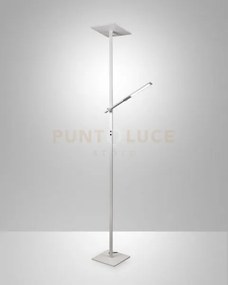 Ideal lampada da terra in alluminio bianco 2 luci a led 3000k - 40w...