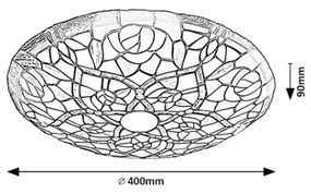 Brilagi - Lampada da soffitto in stile Tiffany GARLAN 2xE27/60W/230V