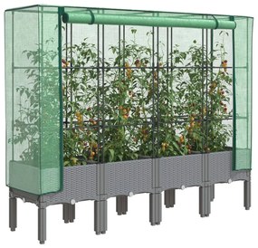 Letto Rialzato Con Copertura Serra Effetto Rattan 160x40x140 Cm /