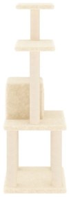 Albero per gatti con tiragraffi in sisal crema 105 cm