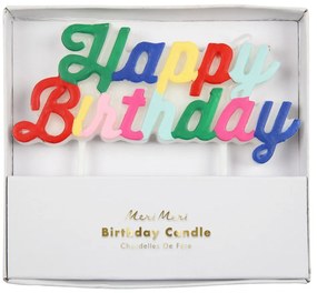 Candela per torta Multicolor Happy Birthday - Meri Meri
