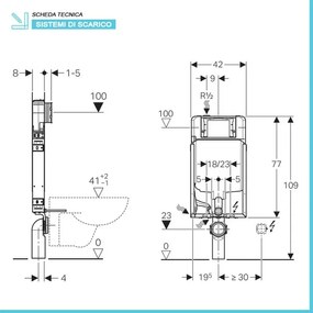 Geberit Combifix Sigma8 modulo con cassetta di scarico per installazione WC sospesi